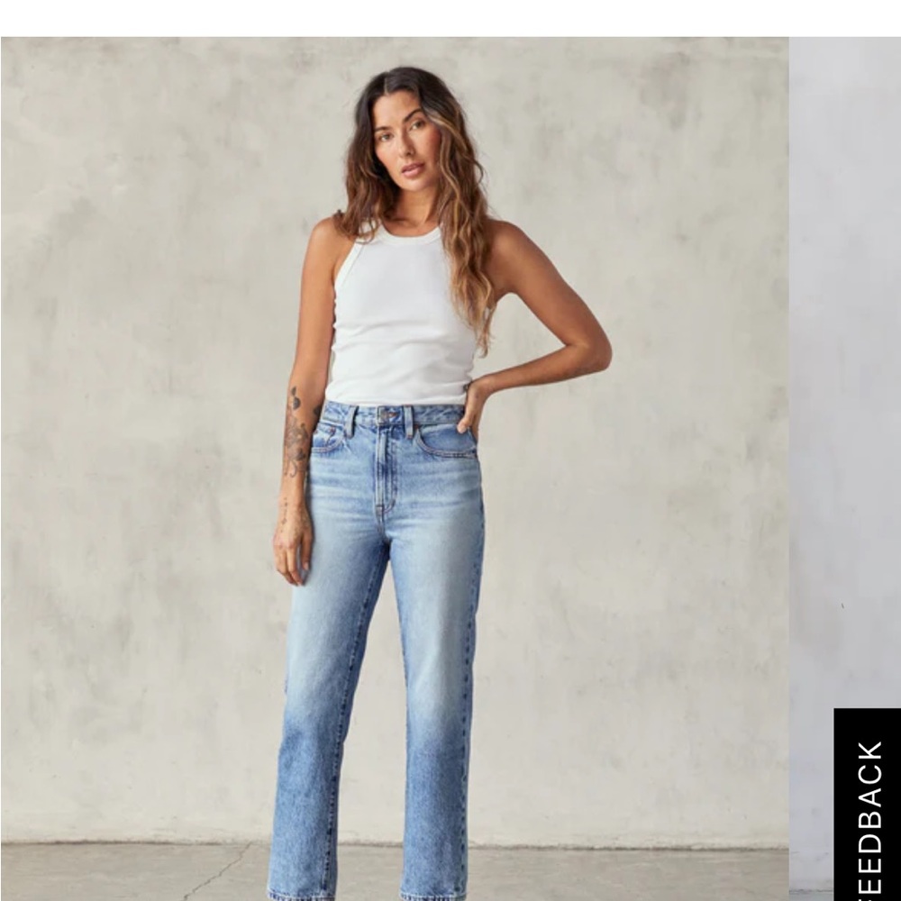 Outerknown Blue Straight Leg Jeans High-Rise Casual